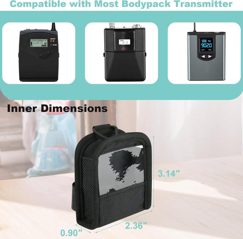 TXesign Bodypack Transmitter Pouch, Carrying Case Bodypack Transmitter Portable Storage Case for Bass Guitar Strap Instrument Strap - Image 5